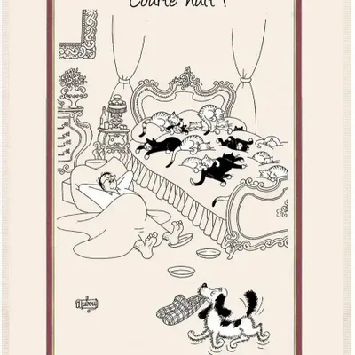 Dish towels - Kitchen Towel Print Courte Nuit Dubout Ecru 60 X 80 - MAISON VIVARAISE - SDE VIVARAISE WINKLER