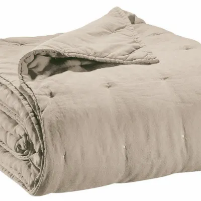 Linge de lit - Jeté de lit Zeff Naturel 240 x 260 - MAISON VIVARAISE - SDE VIVARAISE WINKLER
