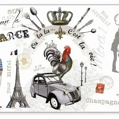 Placemats - Placemat France Panorama Assortis 30 X 45 - MAISON VIVARAISE - SDE VIVARAISE WINKLER