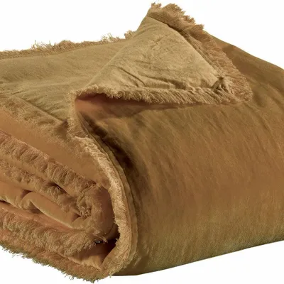 Throw blankets - Plain Fara Throw Bronze 135 X 200 - MAISON VIVARAISE - SDE VIVARAISE WINKLER