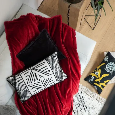 Throw blankets - Plain Fara Throw Rubis 135 X 200 - MAISON VIVARAISE - SDE VIVARAISE WINKLER