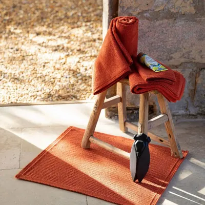 Autres linges de bain - Tapis de bain uni Etia Prusse 54 x 110 - MAISON VIVARAISE - SDE VIVARAISE WINKLER