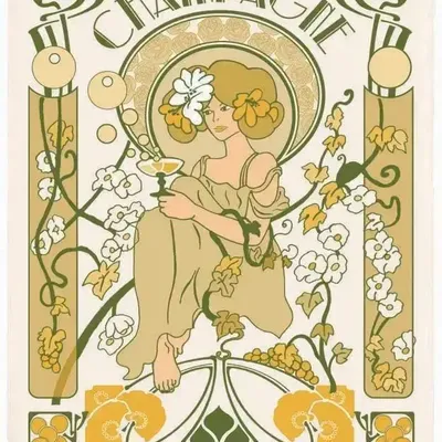 Torchons - Torchon Champagne Art Déco Ecru 48 x 72 - MAISON VIVARAISE - SDE VIVARAISE WINKLER