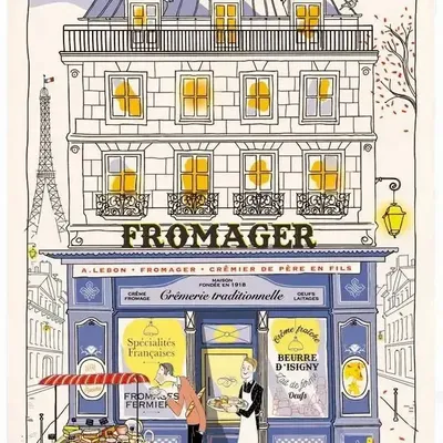 Torchons - Torchon Façade Fromager Ecru 48 X 72 - MAISON VIVARAISE - SDE VIVARAISE WINKLER