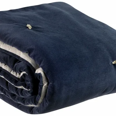 Plaids - Plaid points noués Elise Cobalt 140 x 200 - MAISON VIVARAISE - SDE VIVARAISE WINKLER