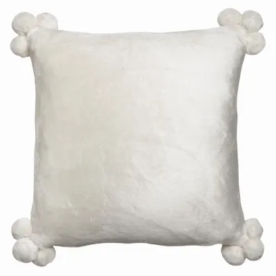 Cushions - Tender Pompons Cushion Neige 45 X 45 - MAISON VIVARAISE - SDE VIVARAISE WINKLER