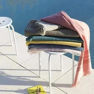 Linge de lit - Drap hammam Cancun Curry 90 x 180 - MAISON VIVARAISE - SDE VIVARAISE WINKLER