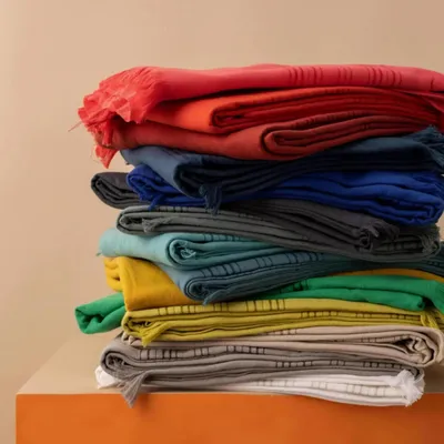 Linge de lit - Drap hammam Cancun Acier 90 x 180 - MAISON VIVARAISE - SDE VIVARAISE WINKLER