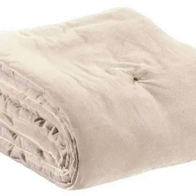 Throw blankets - Elise Pom-Pom Comforter Grège 80 X 180 - MAISON VIVARAISE - SDE VIVARAISE WINKLER