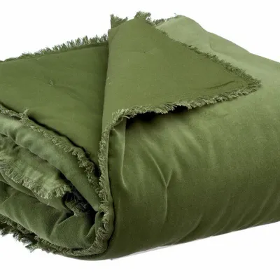 Throw blankets - Plain Fara Throw Eucalyptus 135 X 200 - MAISON VIVARAISE - SDE VIVARAISE WINKLER