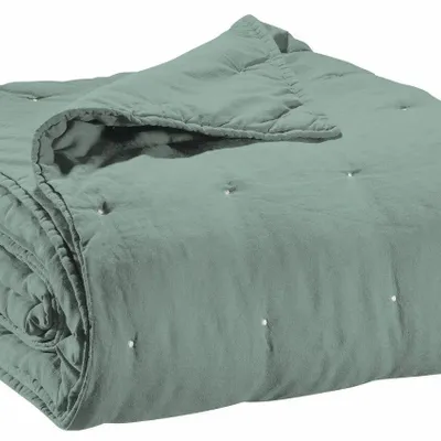 Bed linens - Zeff Bed Throw Vert de gris 180 X 260 - MAISON VIVARAISE - SDE VIVARAISE WINKLER