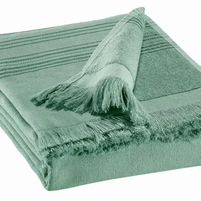 Linge de lit - Drap hammam Cancun Sauge 90 x 180 - MAISON VIVARAISE - SDE VIVARAISE WINKLER