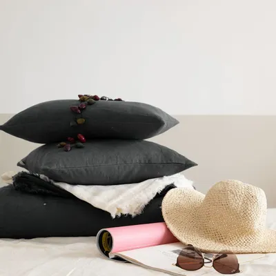 Cushions - Plain Cushion Zeff Tonnerre 30 X 50 - MAISON VIVARAISE - SDE VIVARAISE WINKLER