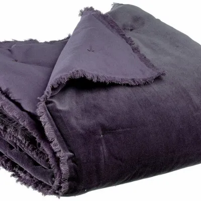 Plaids - Plaid uni Fara Raisin 135 x 200 - MAISON VIVARAISE - SDE VIVARAISE WINKLER