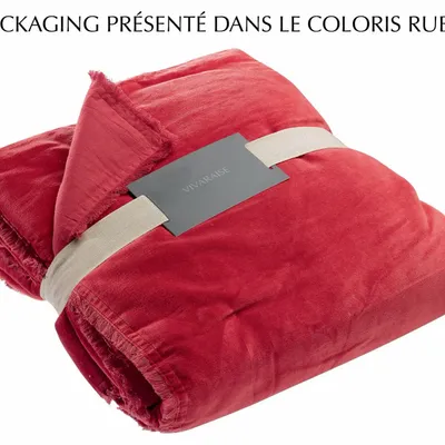 Plaids - Plaid uni Fara Raisin 135 x 200 - MAISON VIVARAISE - SDE VIVARAISE WINKLER