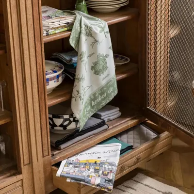 Dish towels - Tea Towel Toits de Paris Blanc 48 X 72 - MAISON VIVARAISE - SDE VIVARAISE WINKLER