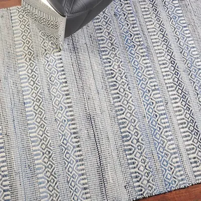 Rugs - Rug Sarah Ivoire/Bleu 120 X 180 - MAISON VIVARAISE - SDE VIVARAISE WINKLER