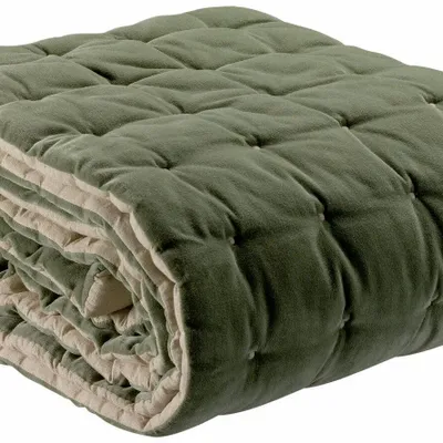 Linge de lit - Chemin de lit uni Elise Verveine 90 x 240 - MAISON VIVARAISE - SDE VIVARAISE WINKLER