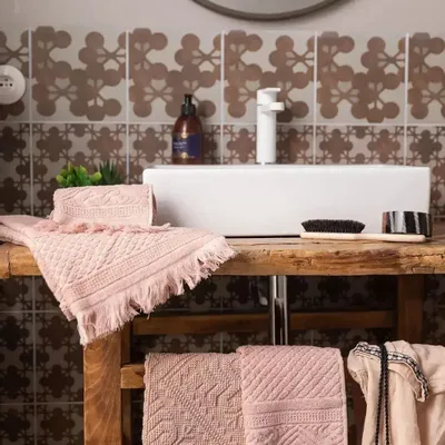 Bath towels - Zoé Bath Towel Aubepine 50 X 100 - MAISON VIVARAISE - SDE VIVARAISE WINKLER