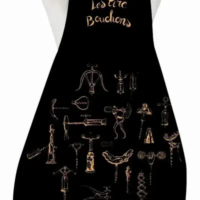 Tabliers de cuisine - Grand Tablier de cuisine Les Tire-Bouchons Noir 72 x 96 - MAISON VIVARAISE - SDE VIVARAISE WINKLER