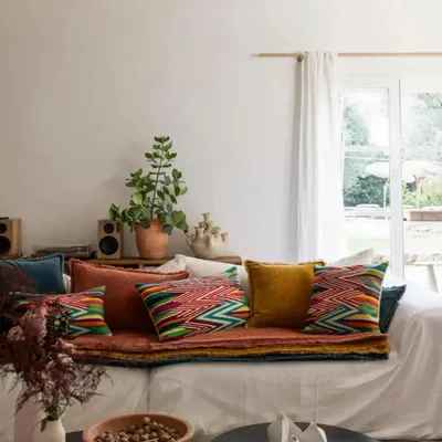 Cushions - Plain Cushion Fara Safran 40 X 65 - MAISON VIVARAISE - SDE VIVARAISE WINKLER