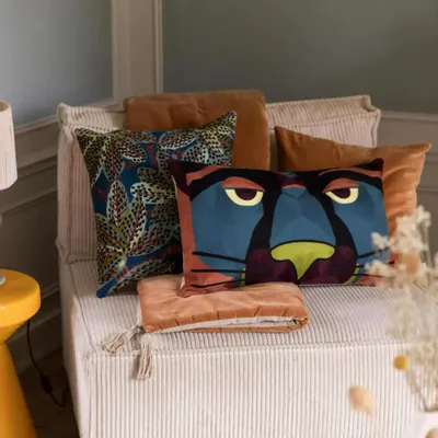 Cushions - Plain Cushion Elise Rouille 45 X 45 - MAISON VIVARAISE - SDE VIVARAISE WINKLER
