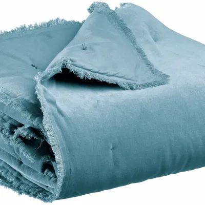 Throw blankets - Plain Fara Throw Acier 135 X 200 - MAISON VIVARAISE - SDE VIVARAISE WINKLER