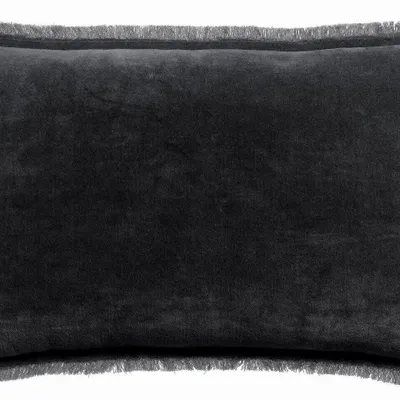 Cushions - Plain Cushion Fara Caviar 30 X 50 - MAISON VIVARAISE - SDE VIVARAISE WINKLER