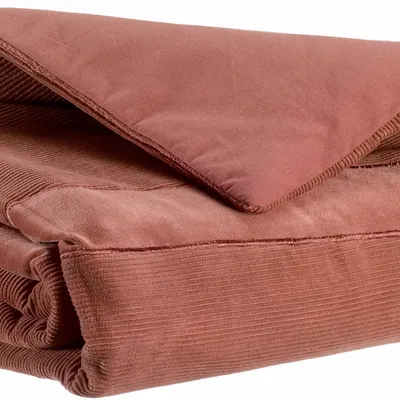 Throw blankets - Fara Corduroy Comforter Bois de rose 85 X 200 - MAISON VIVARAISE - SDE VIVARAISE WINKLER