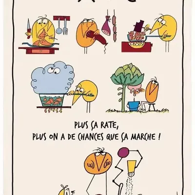 Dish towels - Kitchen Towel Shadoks En Cuisine Ecru 48 X 72 - MAISON VIVARAISE - SDE VIVARAISE WINKLER