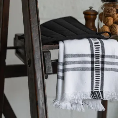 Maniques - Lot gant/manique recyclé Jona Noir 15 x 30 - MAISON VIVARAISE - SDE VIVARAISE WINKLER