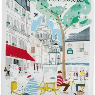 Torchons - Torchon Paris Montmartre Blanc 48 x 72 - MAISON VIVARAISE - SDE VIVARAISE WINKLER