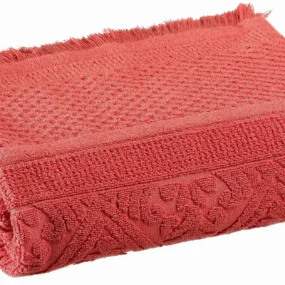 Serviettes de bain - Drap de bain uni Zoé Brique 100 x 180 - MAISON VIVARAISE - SDE VIVARAISE WINKLER