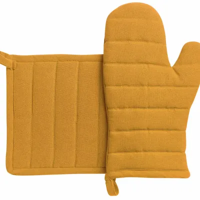Potholders - Recycled Oven Mitt and Pot Holder Jona Tournesol 15 X 30 - MAISON VIVARAISE - SDE VIVARAISE WINKLER