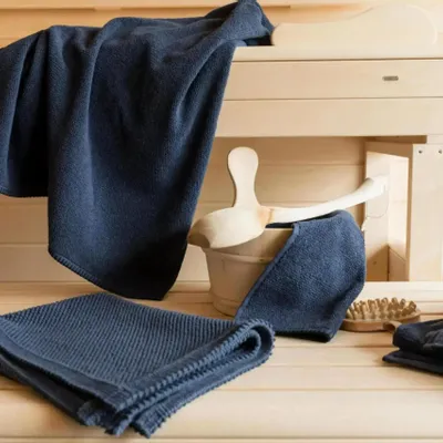 Bath towels - Guest Towel Bora Encre 30 X 50 - MAISON VIVARAISE - SDE VIVARAISE WINKLER