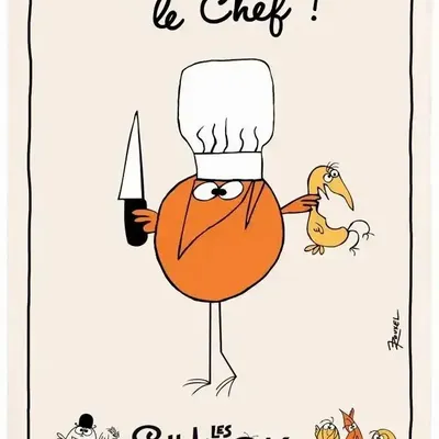 Dish towels - Shadoks Grand chef Ecru Tea Towel Écru 48 X 72 - MAISON VIVARAISE - SDE VIVARAISE WINKLER