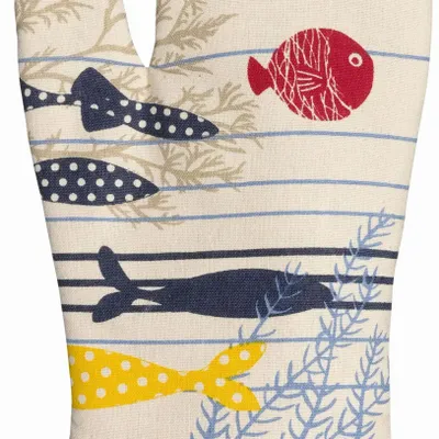 Potholders - Glove Ocean Ecru 18 X 28 - MAISON VIVARAISE - SDE VIVARAISE WINKLER
