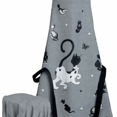 Tabliers de cuisine - Tablier de cuisine et toque enfant Dubout Noir/blanc 52 x 63 - MAISON VIVARAISE - SDE VIVARAISE WINKLER