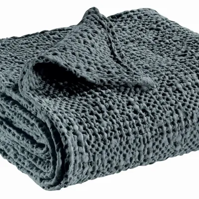 Linge de lit - Jeté Tana Cendre 180 x 260 - MAISON VIVARAISE - SDE VIVARAISE WINKLER
