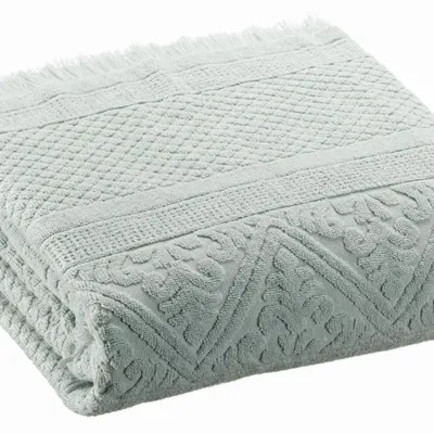 Serviettes de bain - Drap de bain uni Zoé Jade 100 x 180 - MAISON VIVARAISE - SDE VIVARAISE WINKLER