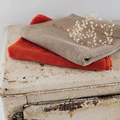 Ustensiles de cuisine - Essuie-mains oeillet Curl Tabac 50 x 50 - MAISON VIVARAISE - SDE VIVARAISE WINKLER