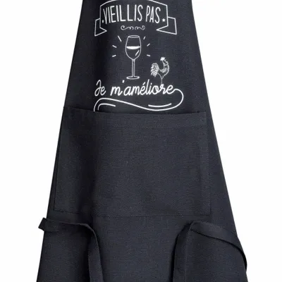 Tabliers de cuisine - Tablier de cuisine Je m'améliore recyclé Noir 72 x 90 - MAISON VIVARAISE - SDE VIVARAISE WINKLER