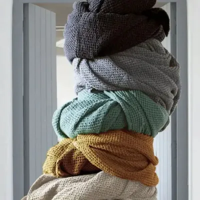 Linge de lit - Jeté recyclé Maia Orage 180 x 260 - MAISON VIVARAISE - SDE VIVARAISE WINKLER