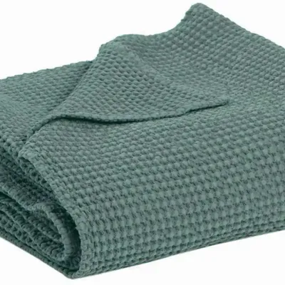 Linge de lit - Jeté recyclé Maia Vert de gris 240 x 260 - MAISON VIVARAISE - SDE VIVARAISE WINKLER