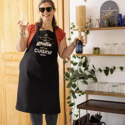 Aprons - Peps Recycle Apron With Pocket Le Gratin Rose 90 X 72 - MAISON VIVARAISE - SDE VIVARAISE WINKLER