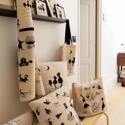 Bags and totes - Dubout 3 chats Bag Écru 40 X 35 - MAISON VIVARAISE - SDE VIVARAISE WINKLER
