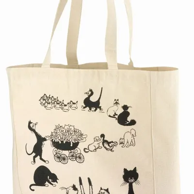 Sacs et cabas - Sac shopping Dubout Multichats Ecru 40 x 36 x 16 - MAISON VIVARAISE - SDE VIVARAISE WINKLER