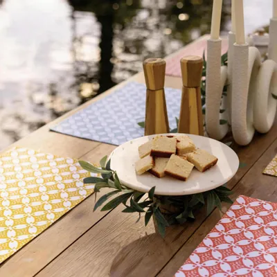 Table cloths - Recycled Coated Placemat Set Fatou Maïs 33 X 48 - MAISON VIVARAISE - SDE VIVARAISE WINKLER