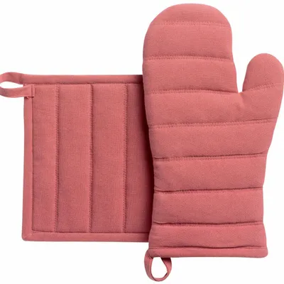 Maniques - Lot Gant de cuisine/Manique recyclé Jona Bois de rose 15 x 30 - MAISON VIVARAISE - SDE VIVARAISE WINKLER