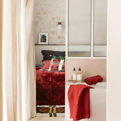 Other bath linens - Etia Bath Mat Geranium 54 X 64 - MAISON VIVARAISE - SDE VIVARAISE WINKLER